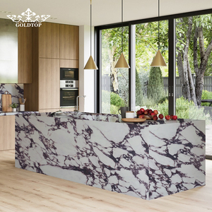Goldtop Stone OEM Polished Finish Customized Cut to Size 7023 Printed Quartz Artificial Countertop for Apartment <b>Kitchen</b> <b>Island</b> - Product Image 3