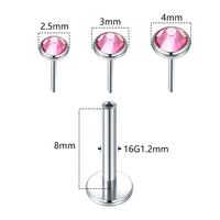 Lingchee personnalisé titane sans fil Push in opale cristal lèvre Labret nez anneaux Monroe Cartilage Helix goujons Piercing bijoux