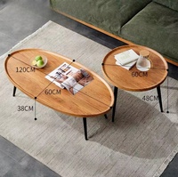 Simple moderne nordique simple maison salon petit appartement canapé table basse pieds en bois table à thé ronde