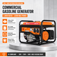 Générateur à cadre ouvert à double carburant 3KW 4 temps Démarrage électrique Moteur entièrement en cuivre Certifié EPA 110/220V 50Hz Étanche Portable