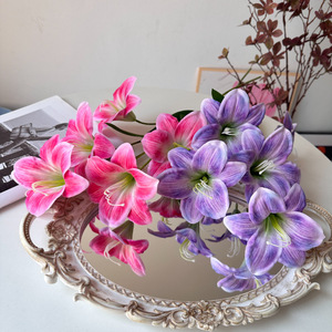 <b>Artificial</b> <b>Lily</b> Flower Arrangement 5 Heads Silk Flower Wedding Home Decor Outdoor Photography Props - Product Image 1