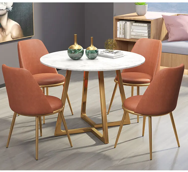 エレガントな丸棒テーブルコーヒーテーブルレストランカフェショップ家具モダンなダイニングテーブル