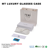 Venta caliente clásico logotipo personalizado gafas de sol casos Rosa PU cuero gafas caso caja conjunto con buen precio