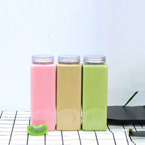 Pour bouteilles de boisson carrées en plastique PET 350ml/500ml/650ml avec sérigraphie à bouchon à vis pour jus de café de thé - Product Image 6