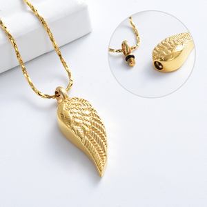Collier d'urne funéraire aile d'ange pour femmes hommes pendentif d'urne en acier inoxydable porte-cendres bijoux commémoratifs - Product Image 4