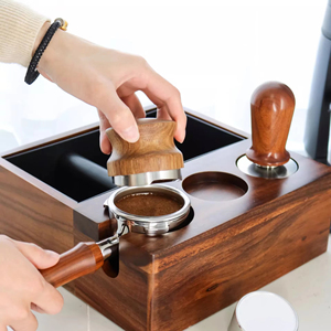 Nivelador de Café de Acero Inoxidable de 3 Hojas, Tamper de Espresso de Acero Inoxidable con Mango de Madera, Tamper de Café Premium para Baristas - Product Image 2