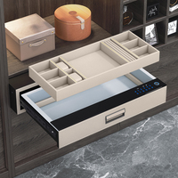 HNOSS Leder Passwort Finger abdruck Safe Box Kleider schrank Versteckte Schiebe schmuck Schublade Safe