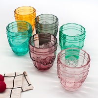LANGXU Verres à vin de luxe en cristal de couleur ambre sans pied décoratifs gravés Cadeau vente en gros de ensembles de verres à vin
