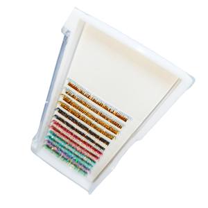 Extensiones de Pestañas de Visón Sintético al Por Mayor de Marca Privada, Color Mixto, Curvatura C, Volumen Completo, 0.15mm, Bandejas de Pestañas con Purpurina de Colores - Product Image 2