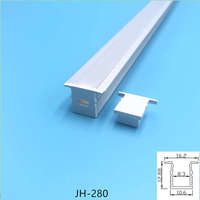 Profilé LED architectural en U encastré en aluminium, canal de lumière dissimulé pour plafond en cloison sèche, dissipateur thermique, extrusion d'éclairage linéaire