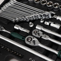 Ensemble d'outils de 142 pièces avec cliquet à 72 dents et tournevis magnétique pour mécaniciens professionnels