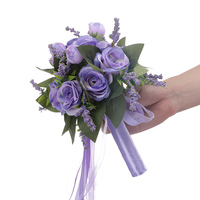 Nouveau bleu/rose/violet romantique main tenant fleur bouquet de mariée Rose fleur pour mariage et décoration de fête