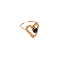 Perhiasan ZYMX Cincin Terbuka Berlapis Tungsten dengan Zirkon Lipit, Mewah Ringan, Kelas Atas, Wanita, Gaya Eropa Amerika, Lintas Batas