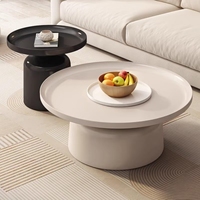 Table basse ronde moderne Martini, table à thé minimaliste de luxe en métal pour petit espace, salon, table d'appoint pratique