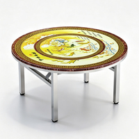 Verstellbarer Umweltfreundlicher Drehbarer Edelstahl-Klapptisch Runder Bankett-Tisch mit 3D-Farbmuster für Catering-Events