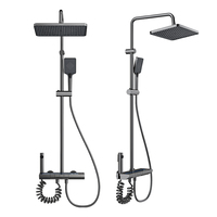 Ensemble de robinetterie de douche murale en aluminium à 4 fonctions avec affichage numérique, haute pression, pour salle de bain de villa