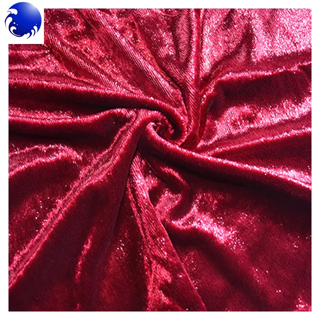 Chine Offre Spéciale 100 polyester sans élasticité jacquard brillant rayure métallique micro velours tissu pour robe à la mode