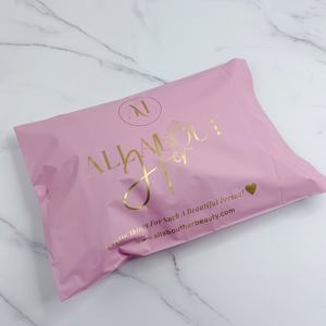 Enveloppes en polyéthylène rose mat personnalisées avec impression or rose - Sacs d'expédition de marque pour les cosmétiques et les marques de boutiques - Product Image 4