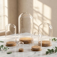 Mini dôme en verre transparent avec base en verre pour le stockage de cadeaux de Noël et du Nouvel An chinois