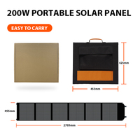 Panneau solaire pliable portable SUKFLOW 200W avec cellules monocristallines, efficacité 21,7%, 6KG, noir, alimentation mobile de stockage d'énergie