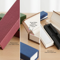 Boîte cadeau en papier rigide de luxe personnalisée en forme de livre avec logo imprimé et insert en mousse, vente en gros pour bijoux et montres