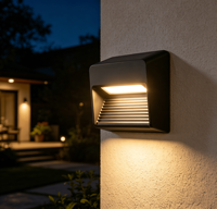 Lampe murale LED extérieure 7,5W 3000K blanc chaud, étanche IP54, corps en aluminium moulé sous pression pour jardin, patio, villa