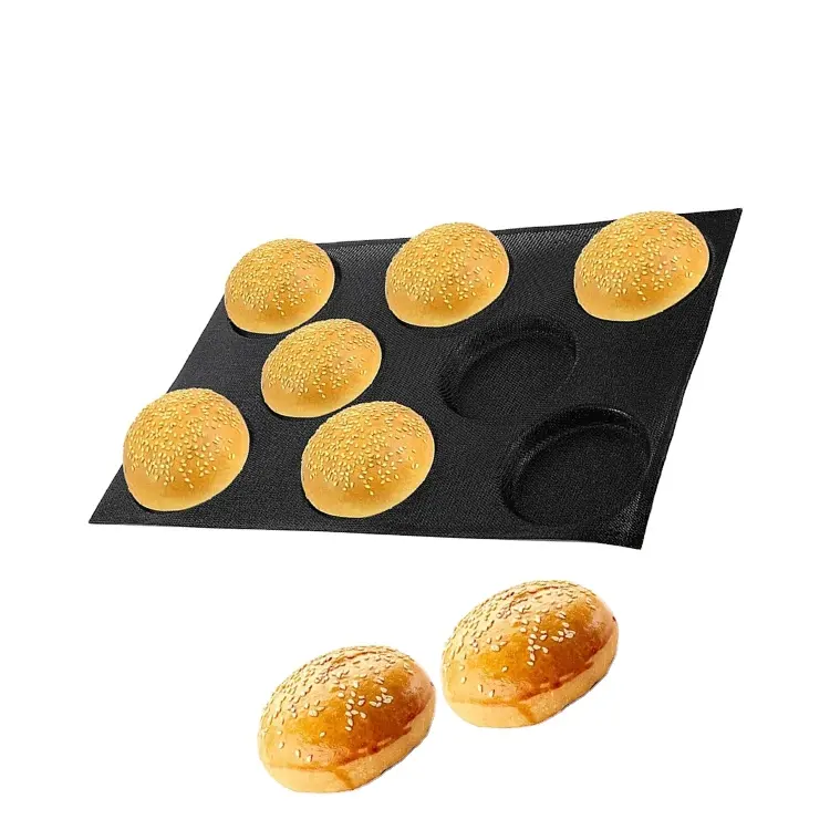 Roti Tart kue Hamburger bulat cetakan roti silikon roti anti-lengket pembentuk roti