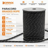 Reflektierendes schwarzes Paracord 4mm 7-Kern Fallschirmseil Zeltleine Abspannleine für Camping Wandern Überleben Notfall Outdoor-Nutzung