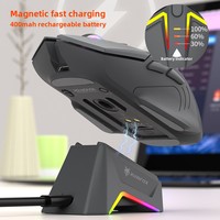 XUNFOX H2 Mouse RGB Backlit Isi Ulang untuk Nirkabel Dual-Mode Ringan Sensor PixArt 3200 6 Tombol Gaming yang Dapat Diprogram