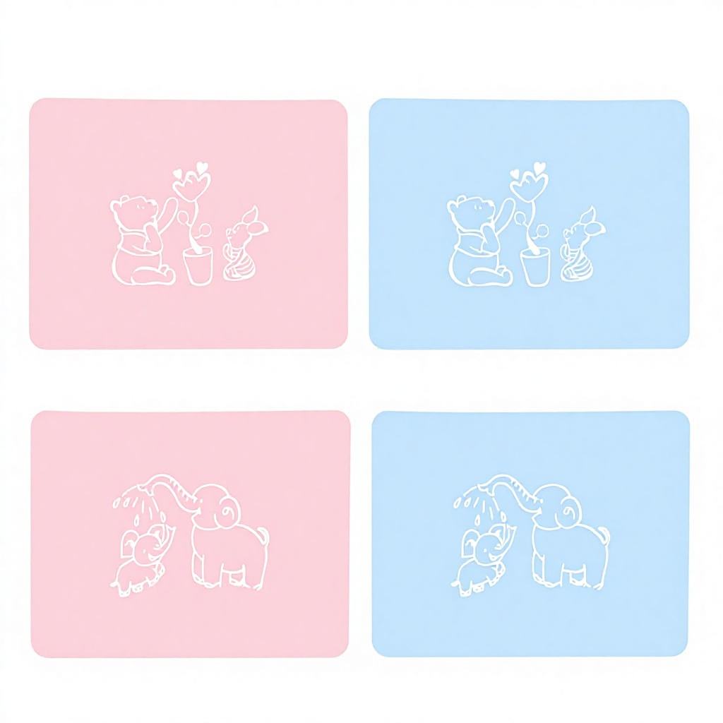 Coloré 40*30 avec sets de table à motifs - éléphant poudre nordique