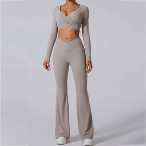 Conjunto Deportivo de 2 Piezas para Mujer, Estilo Moderno, Cintura Elástica, Ropa Deportiva, Ropa de Entrenamiento, Secado Rápido, Spandex/Nailon - Product Image 2