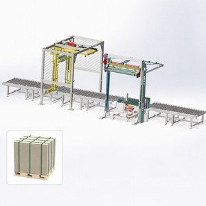 Machine d'emballage automatique à fonctionnement continu pour palettes, ligne de fin de ligne pour palettes de marchandises chimiques en vrac - Product Image 2