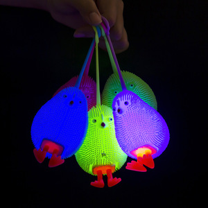 Bestseller Cartoon Glowing Chick Furry <b>Ball</b> <b>Squeezing</b> Toy Kids' 5-7 Years Stress Relief Wholesale Supply for Street Vendors - Product Image 5