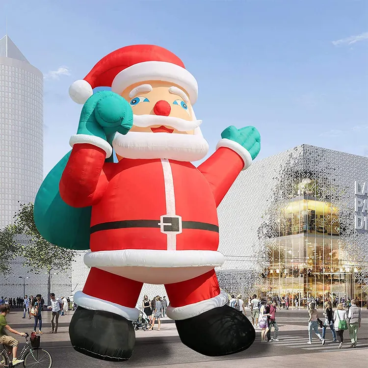 Hot Sale 26 Foot Giant Santa Claus Carrying A Bag Full Of Presents Christmas Advertising Inflatable Cartoon Model