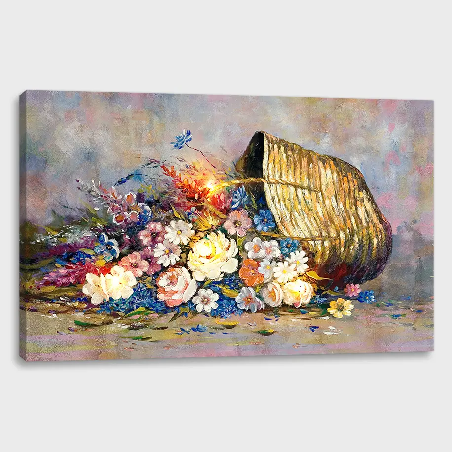 led home decor oil painting flower picture painting wall art abstract canvas painting led wall art