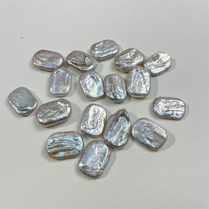 Hochwertige 12-13mm*16-18mm Flache Perlenkugeln Kultivierte Weiße Quadratische Barocke Lose Süßwasserperlen für DIY - Product Image 2