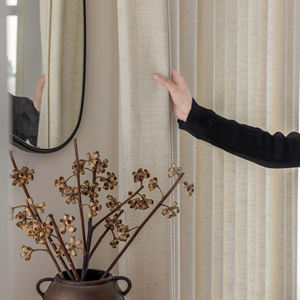 High Quality Linen Texture Heavy Blackout <b>Curtains</b> Luxury Modern Grommet Customizable for Bedroom Living Ready-Made for Home - Product Image 3