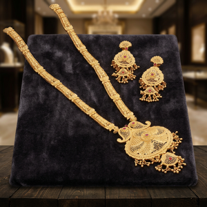 <b>Long</b> Gold Forming <b>Necklaces</b>, Special Occasion Gift for Women, Forming Wedding Jewelry Copper & Brass Chapado En Oro Oro Laminado - Product Image 4