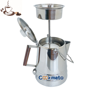 Cookmate de acero inoxidable durable bomba de agua por <span class=keywords><strong>goteo</strong></span> automático cafetera estufa cafetera parrilla o fogata 9 taza - Product Image 4