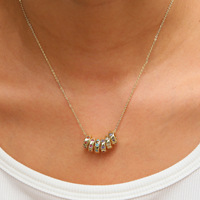 Collier pendentif breloque en zircon coloré plaqué or 18 carats avec 12 pierres de naissance pour femme - Idéal pour le dropshipping