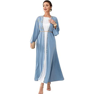 <span class=keywords><strong>Cardigan</strong></span> à manches bouffantes 2024 élégant ouvert Abaya longue robe Abaya femmes robe musulmane - Product Image 2
