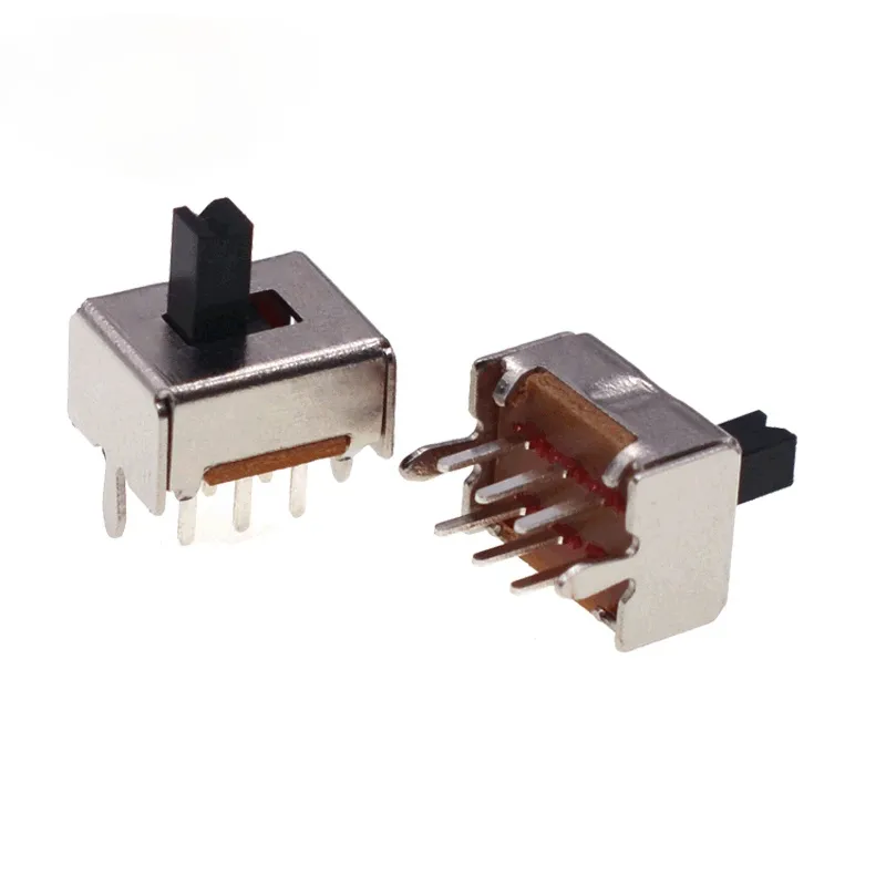 Toggle switch SS22D07 2P2T 6 Pinos <span class=keywords><strong>DPDT</strong></span> Vertical Handle alta 2-8mm SS22D07VG4 slide switch