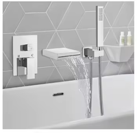 Robinet de douche cascade moderne en laiton noir à température constante, double poignée, montage mural, acier inoxydable, garantie 5 ans