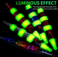 NOUVEAU MAJOR Leurre de pêche au jig lent lumineux 30g-250g pour eau salée avec yeux 3D