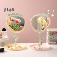 Flower Mirror Desktop Rotating HD Princess Mirror Jewelry Storage Mirror High Beauty Makeup Mirror