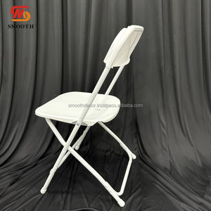 Chaise empilable en acier portable de gros, chaise en plastique blanche pour hôtel, pour intérieur, extérieur, salon, événements - Product Image 5