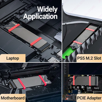 JEYI Dissipateur thermique SSD en cuivre M.2 à refroidissement double couche d'usine avec graphène compatible avec PS5/PC/ordinateur portable NVMe/NGFF 2280 8 ℃ Drop