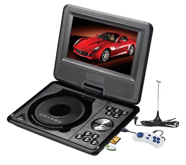 7inch Mini TV With EVD Portable Stand up DVD Player DVD 300 Games With USB SD AV TV