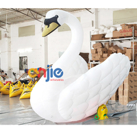 Ballons en forme de cygne blanc et de canard jaune pour l'extérieur, publicités flottantes sur l'eau, décorations gonflables en forme de flamant rose pour les événements