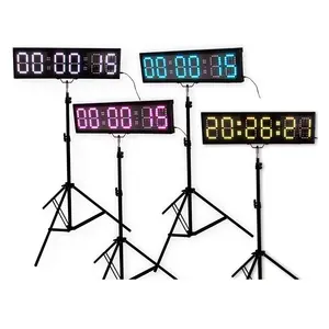 4 pouces 6 chiffres LED Sports Timing Timer Compte à rebours Marathon Horloge avec trépied